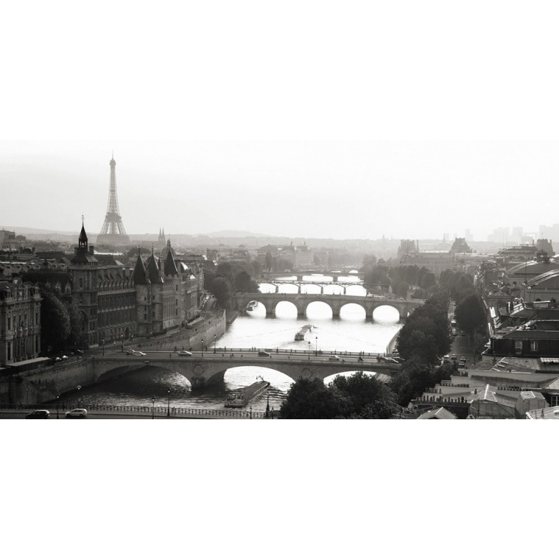 Tableau sur toile. Vue panoramique des ponts sur la Seine, Paris 