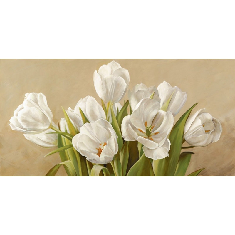Tableau sur toile. Serena Biffi, Tulipes blanches