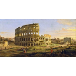 Tableau sur toile. Gaspar Van Wittel, Vue sur le Colisée, Rome
