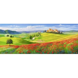Wall art print and canvas. Adriano Galasso, Village in Tuscany