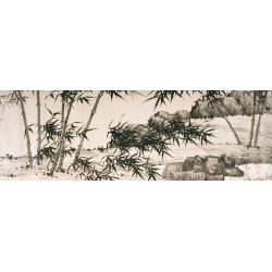 Tableau sur toile. Xia Chang, Bambou sous une pluie du printemps