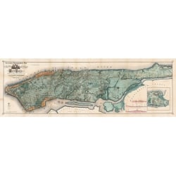 Wall art print and canvas. Map of Manhattan Island, 1865