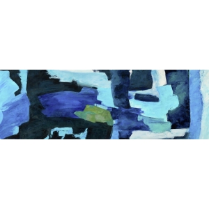 Abstrakte Leinwandbilder in Blau. Taylor, Oceanic Wave in motion