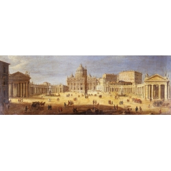 Cuadro en canvas. Gaspar Van Wittel, Piazza San Pietro, Roma (detalle)