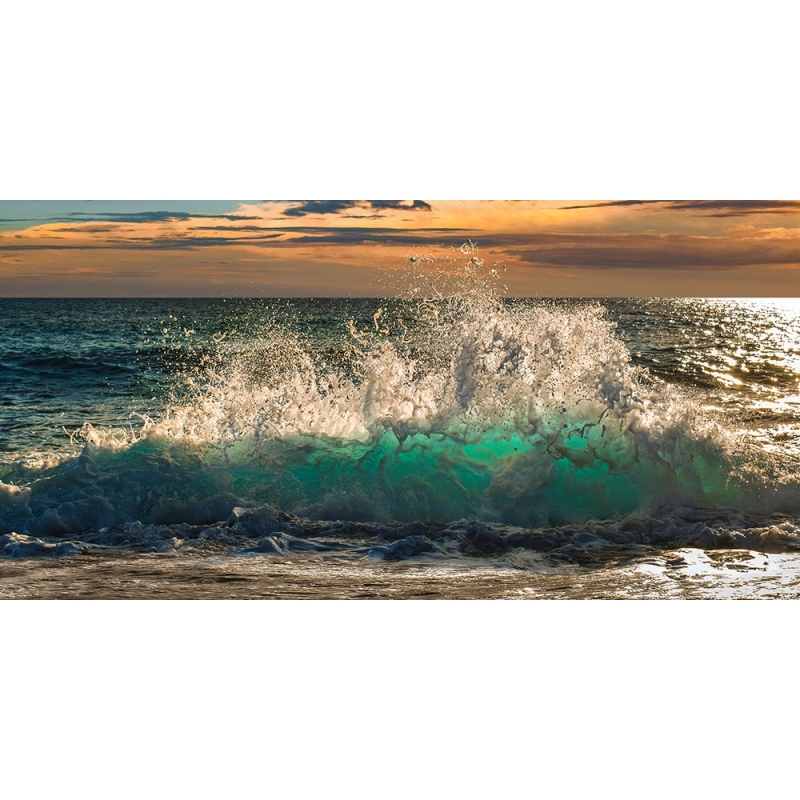 Leinwandbilder meer. Wellen am Strand, Kauai Island, Hawaii (detail)