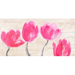 Wall art print and canvas. Muriel Phelipau, Classic Tulips