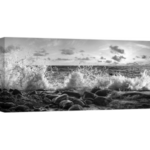 Wall art print and canvas. Waves crashing, Point Reyes, California (detail, BW)