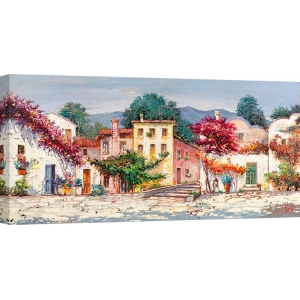 Wall art print and canvas. Luigi Florio, Mediterranean village