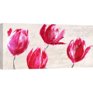 Tableau floral sur toile. Muriel Phelipau, Crimson Tulips