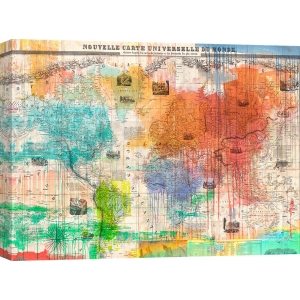 Cuadro pop en canvas. Eric Chestier, Mapa del mundo 2.0
