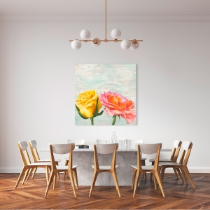Cuadros de flores modernos en canvas. Jenny Thomlinson, Funky Roses I