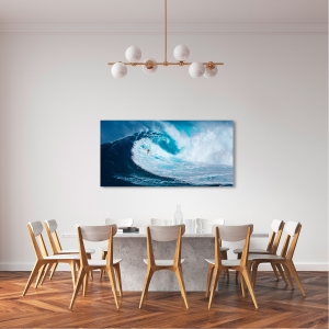 Wall art print and canvas. Pangea Images, Surfing the big wave, Tasmania (detail)