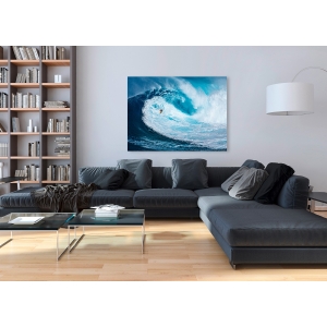 Wall art print and canvas. Pangea Images, Surfing the big wave, Tasmania