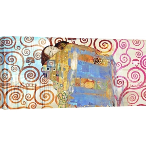 Pop Art Leinwandblder. Eric Chestier, Die Umarmung von Klimt 2.0