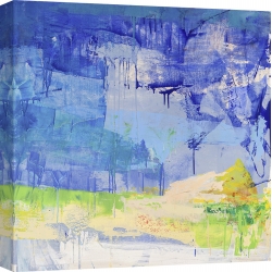 Cuadro abstracto azul en canvas. Italo Corrado, Noche tranquila I