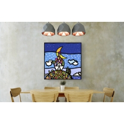 Wall art print and canvas. Wallas, Boat on the Hill