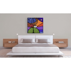 Wall art print and canvas. Wallas, The small ship on the hill