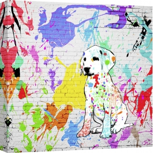 Street Art Leinwandbilder mit Hund. In my defense...