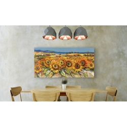 Wall art print and canvas. Luigi Florio, Sunflower field