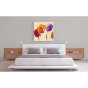 Wall art print and canvas. Luca Villa, Tulips in Colors (detail)