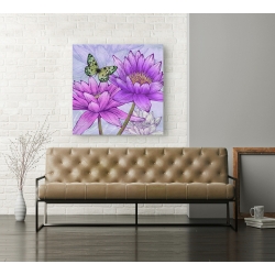 Wall art print and canvas. Eve C. Grant, Nympheas and butterflies (detail)