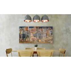 Wall art print and canvas. Ambrogio Lorenzetti, The effects of the good government in the city