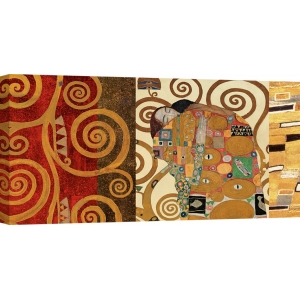 Quadro, stampa su tela. Gustav Klimt, Klimt Patterns – L'Abbraccio (Gold)