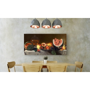 Wall art print and canvas. Pensionante del Saraceni, Still Life with Fruit and Carafe