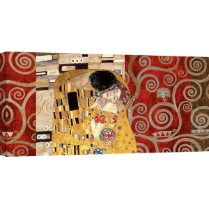 Cuadro famoso en canvas. Klimt Patterns – El beso (Pewter)