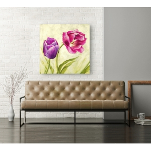 Cuadros de flores en canvas. Silvia Mei, Tulipanes bailando(detalle)