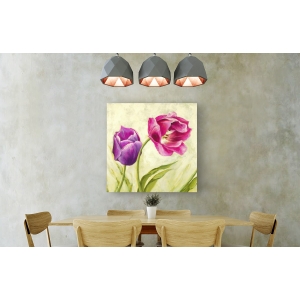 Tableau floral sur toile. Silvia Mei, Tulipes qui dansent (détail)