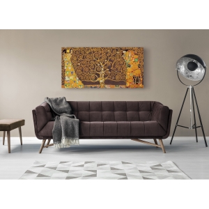 Wall art print and canvas. Gustav Klimt, Tree of Life (Brown Variation)