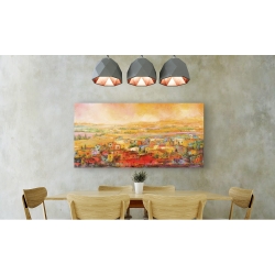 Wall art print and canvas. Tebo Marzari, Village on the hills