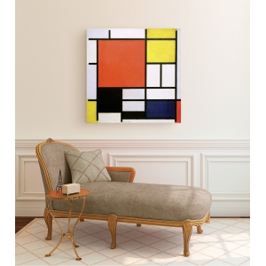 Cuadro abstracto en canvas. Mondrian, Composition with Lines and Colors