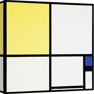 Tableau sur toile. Mondrian, Composition with Blue and Yellow