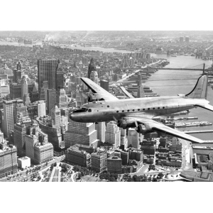 Leinwandbilder. Flugzeug Im Flug über Manhattan, New York