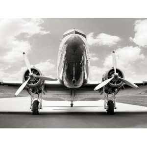 Quadro, stampa su tela. Vintage DC-3 in air field
