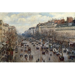 Tableau sur toile. Camille Pissarro, Boulevard Montmartre à Paris