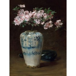 Cuadro en canvas. William Merritt Chase, Azalea rosada: florero chino