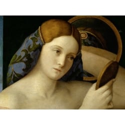 Quadro, stampa su tela. Giovanni Bellini, Giovane donna allo specchio (dettaglio)