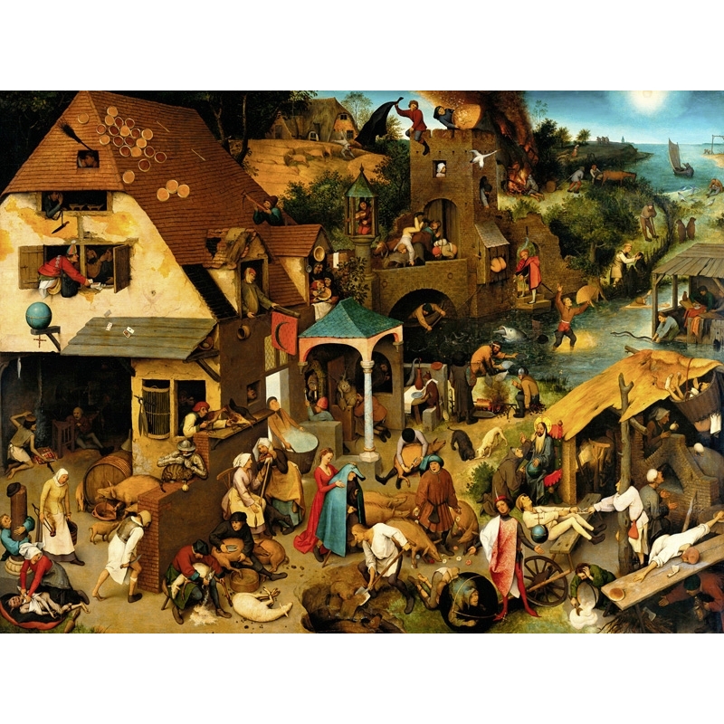 Tableau sur toile. Pieter Bruegel the Elder, Les Proverbes Flamands