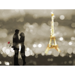 Wall art print and canvas. Dianne Loumer, A Date in Paris (BW)