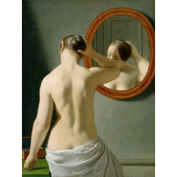 Cuadro en canvas. Eckersberg, Mujer desnuda peinándose frente al espejo