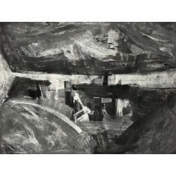 Cuadro abstracto moderno en canvas. Italo Corrado, Sombras de gris