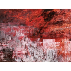 Cuadro abstracto moderno en canvas. Italo Corrado, Rojo atardecer