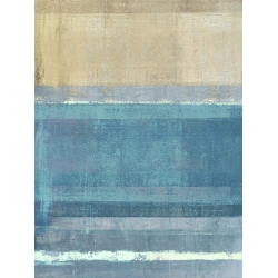 Abstrakte Leinwandbilder in Blau. Ludwig Maun, Horizon 2