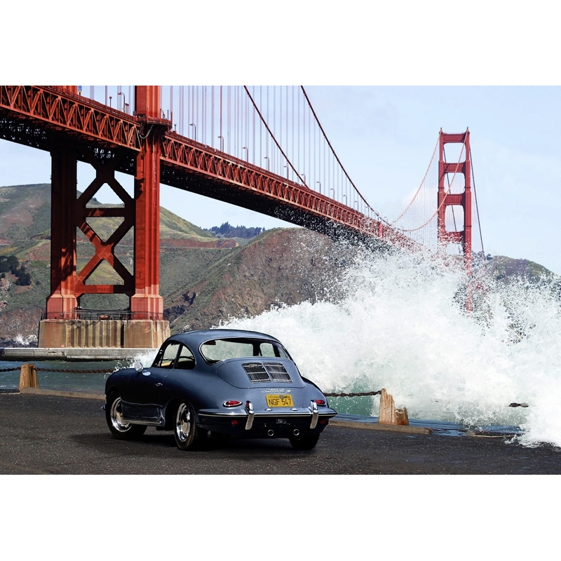 Quadro, stampa su tela. Gasoline Images, Under the Golden Gate Bridge, San Francisco