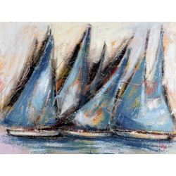 Wall art print and canvas. Luigi Florio, Blue sails