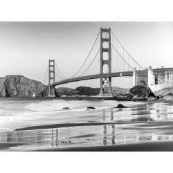 Leinwandbilder. Baker beach und Golden Gate Bridge in San Francisco
