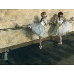Quadro, stampa su tela. Edgar Degas, Ballerine alla sbarra